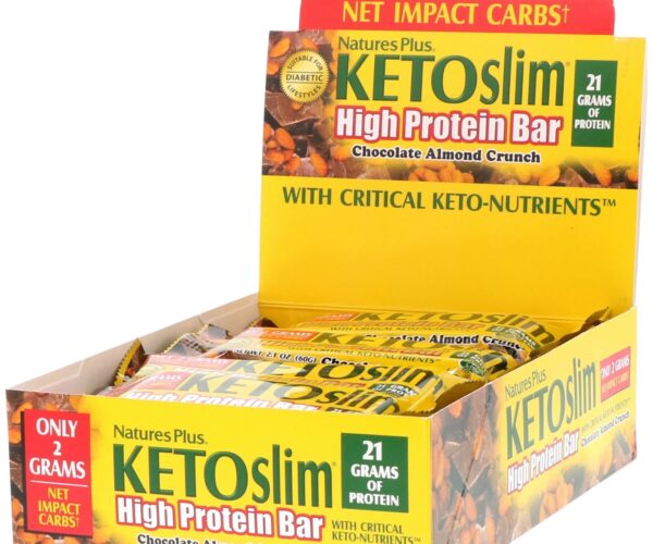Nature's Plus Ketoslim Choc Almond Bar box of 12