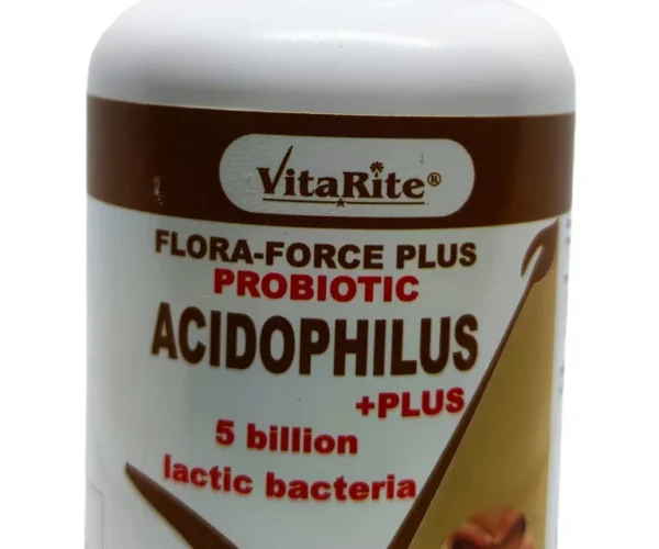 Vitarite Flora-Force plus Probiotic Acidophilus plus 5 Billion Lactic Bacteria 60 veg. capsules