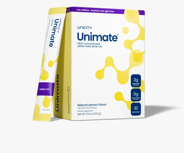UNICITY UNIMATE LEMON - LOW CAFFEINE (30 STICK PACKS)
