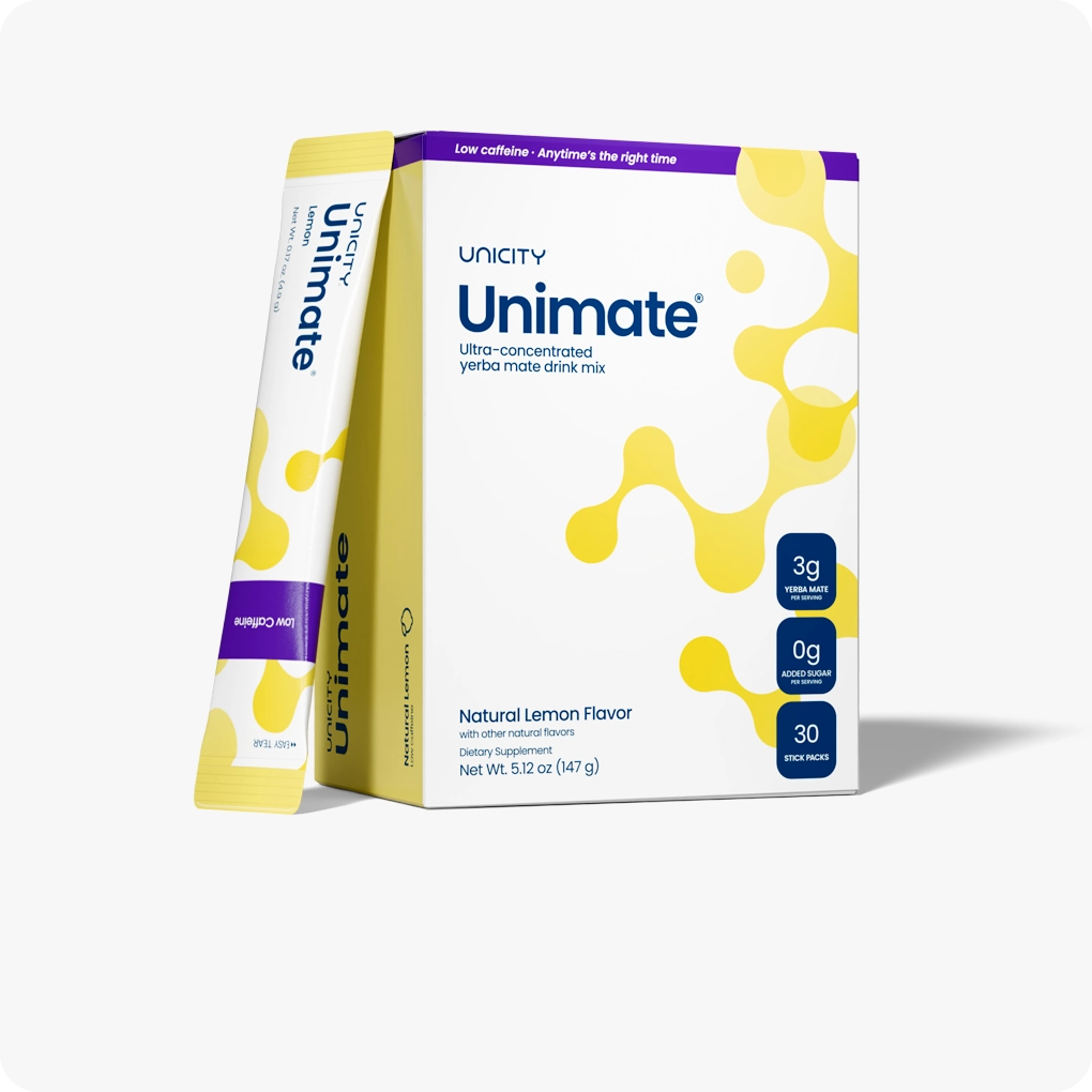 UNICITY UNIMATE LEMON - LOW CAFFEINE (30 STICK PACKS)